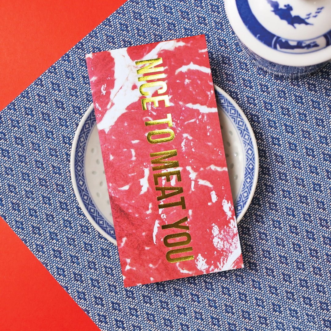 | HOA 原创设计烫金红包袋 | NICE TO MEAT YOU | 一包8入组 | - 红包/春联 - 纸 红色