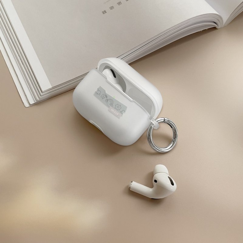 AirPods2/AirPods Pro/AirPods4 天气晴 磨砂防摔保护壳 含扣环 - 耳机收纳 - 塑料 透明