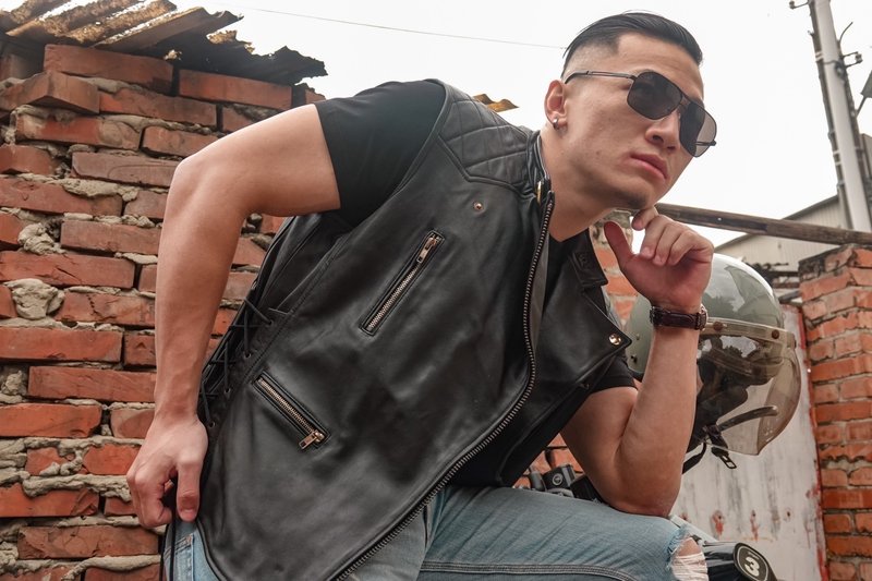 【PatrZiv Leathers】绵羊皮皮背心 - 男装背心 - 真皮 黑色