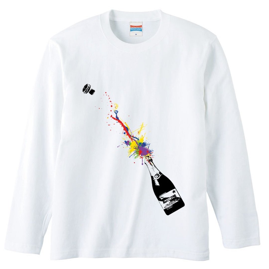 Long sleeve T-shirt / Champagne - 男装上衣/T 恤 - 棉 白色