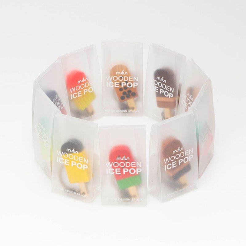 原木冰棒造型【ICE POP 】一代+二代钥匙圈-全套 10入优惠组 - 钥匙链/钥匙包 - 木头 