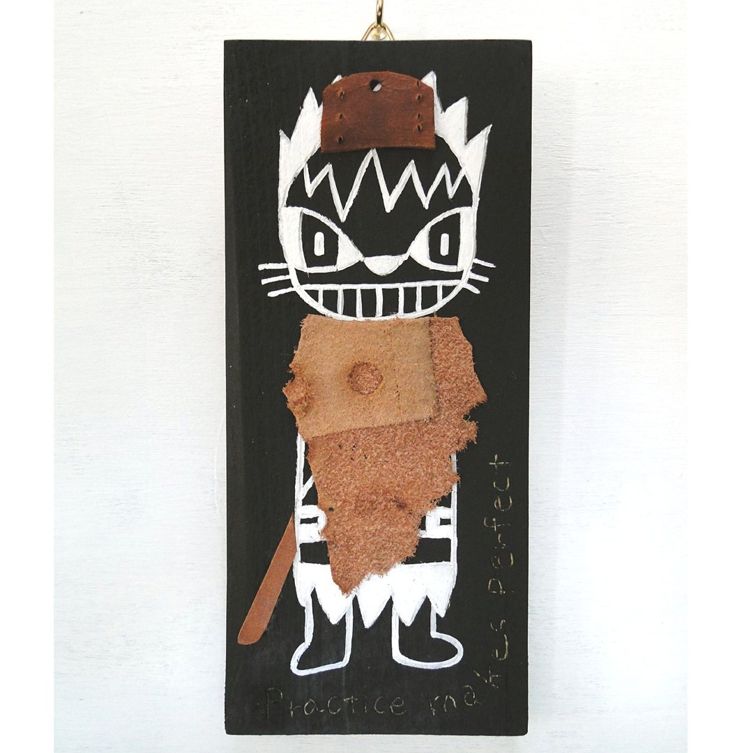 Leather Armor Warrior Wood Burning Art NO7 - 墙贴/壁贴 - 木头 黑色