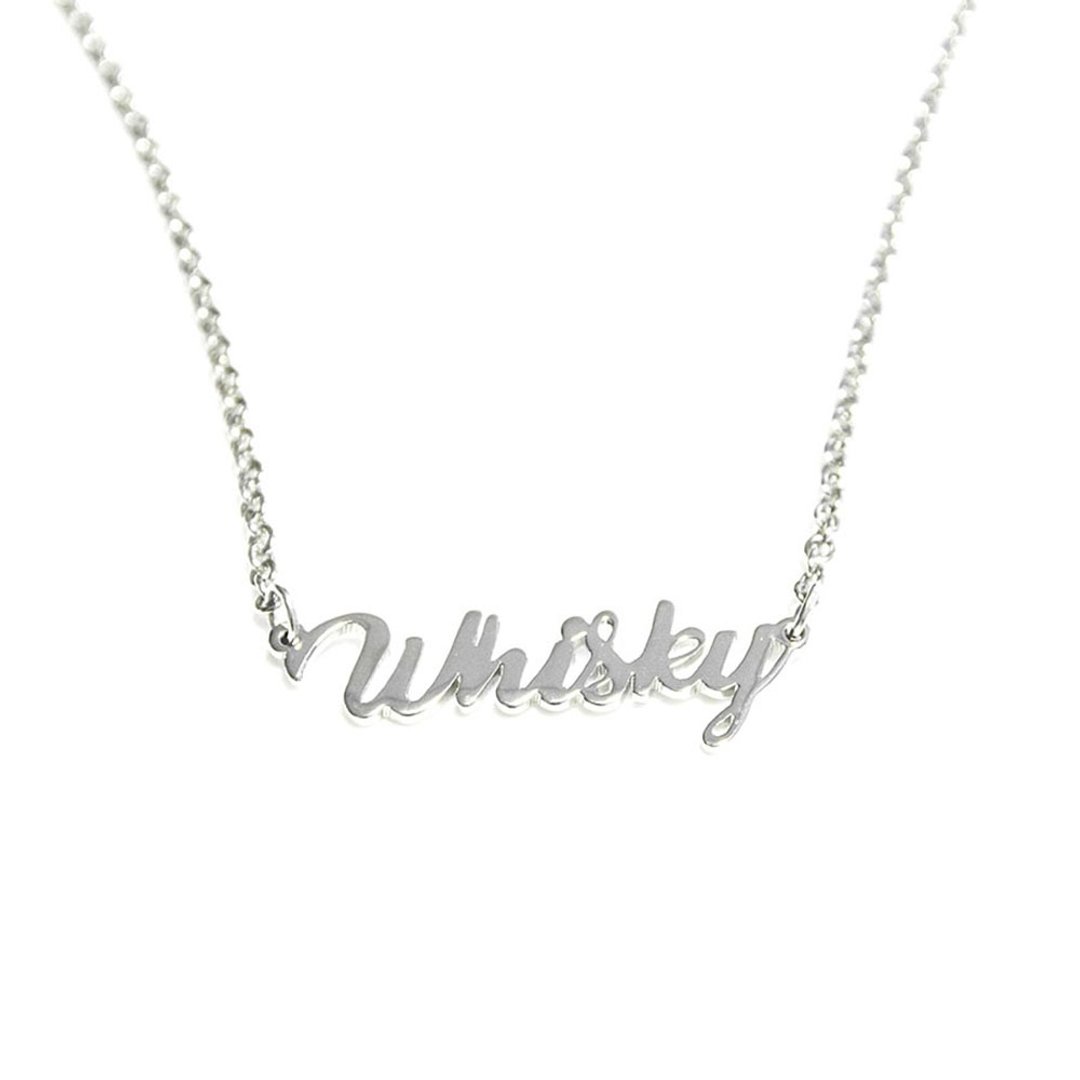 Custom name necklace  hand wringting design - 项链 - 其他金属 银色