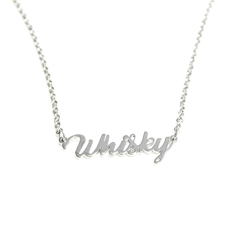 Custom name necklace  hand wringting design - 项链 - 其他金属 银色