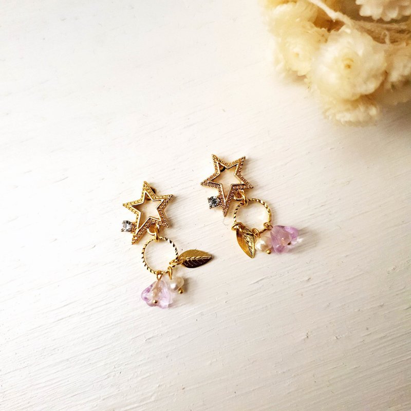 这是我的温柔。珍珠 - 夹式耳环 针式耳环 不锈钢耳环 - 耳环/耳夹 - 珍珠 白色