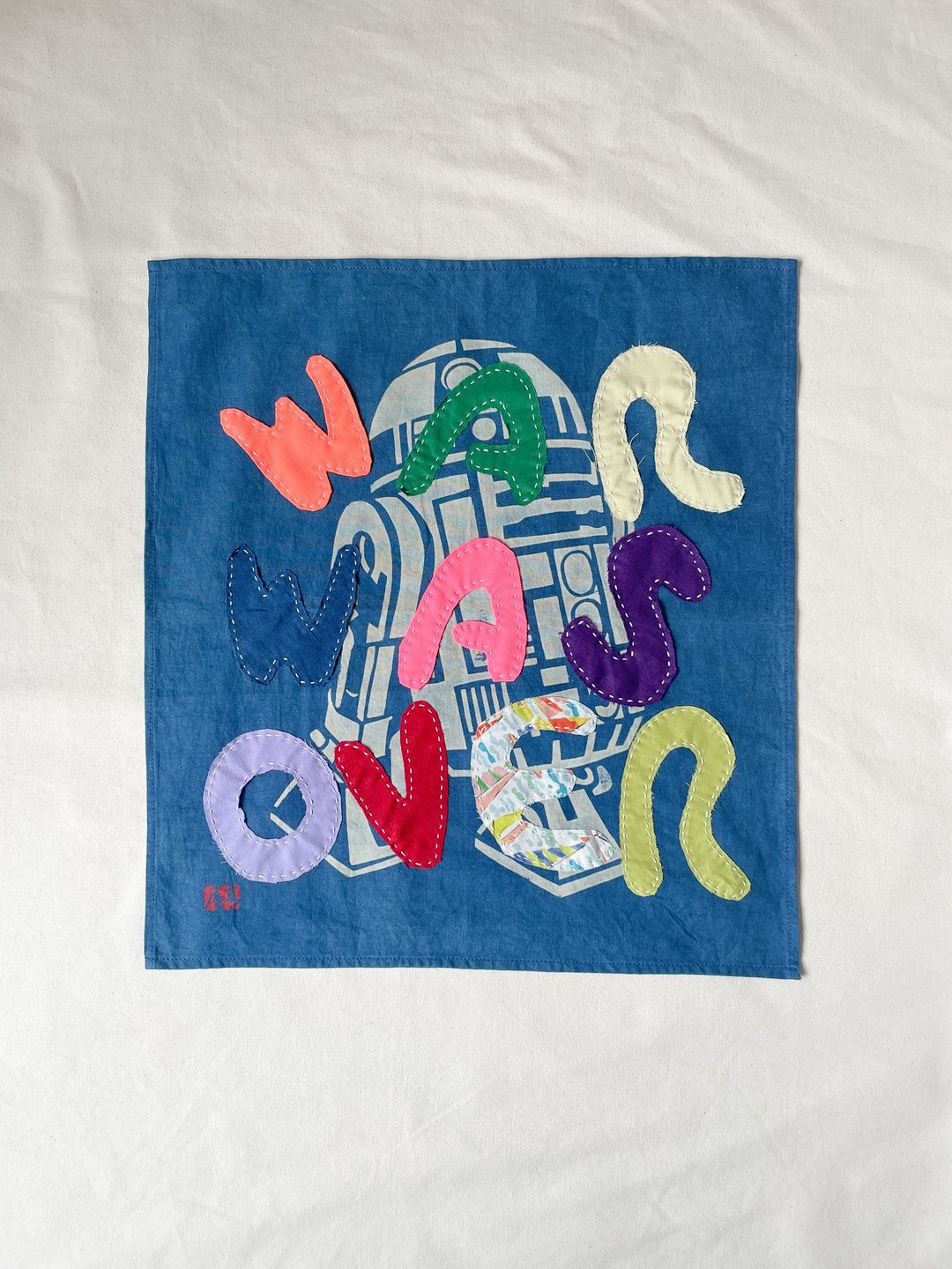 日本制造 WAR WAS OVER 拼贴 tapestry 蓝染 壁饰 - 其他 - 棉 蓝色