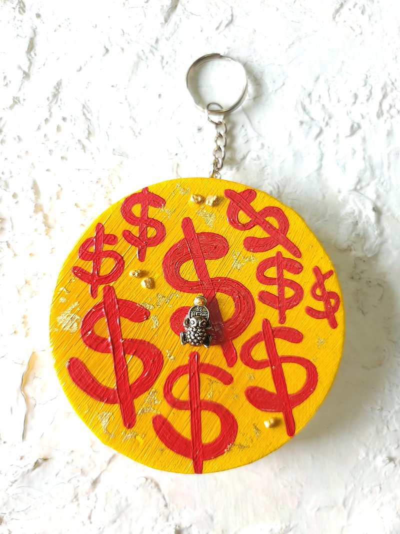 手绘心灵能量油画  财源滚滚招财蛙  独一无二 - 海报/装饰画/版画 - 棉．麻 红色