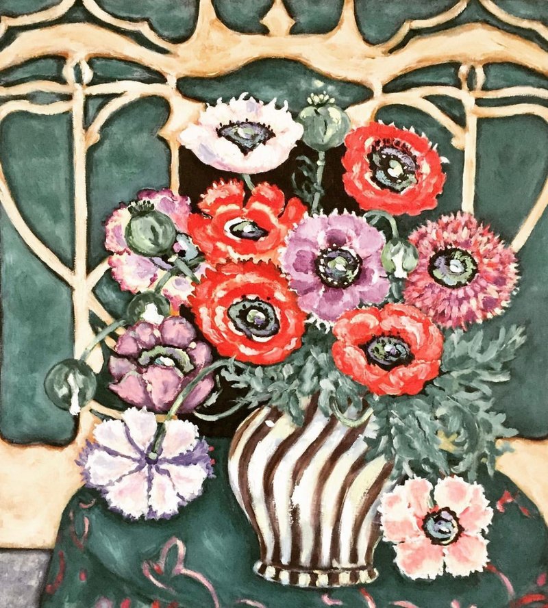 海葵花画原创油画画布花花束画 - 墙贴/壁贴 - 其他材质 