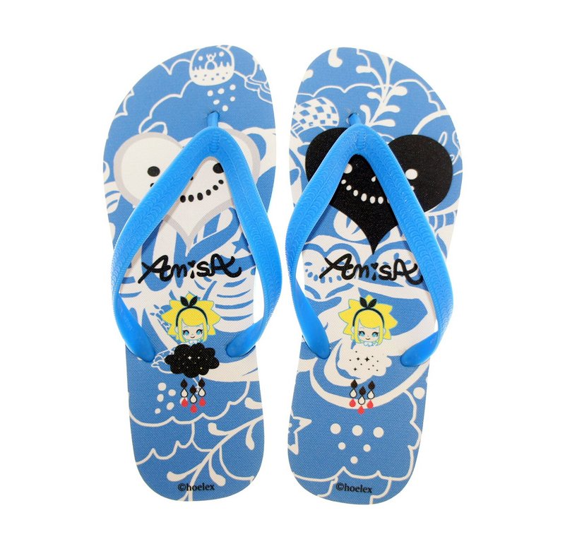 爱米莎夹脚拖/人字拖 - 拖鞋 - 橡胶 蓝色