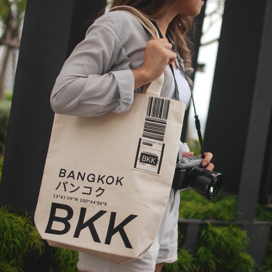 BKK BANGKOK - Canvas Tote Bag - Airport Edition - 其他 - 其他材质 白色