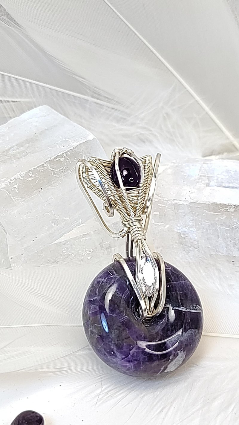 缠绕饰品 紫云之巅 吊坠 Amethyst WireCraft - 项链 - 水晶 