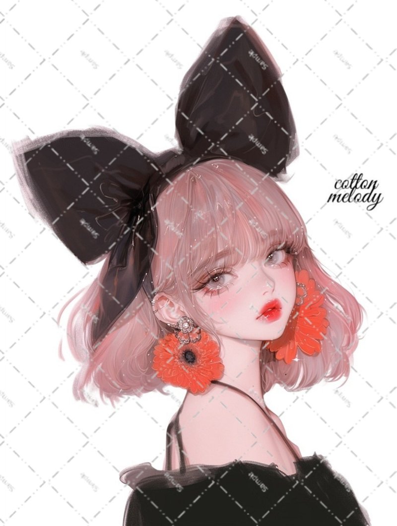 original sticker no.6167 人物贴纸 原创贴纸 人像贴纸 女孩贴纸 原创人物贴纸 - 贴纸 - 纸 