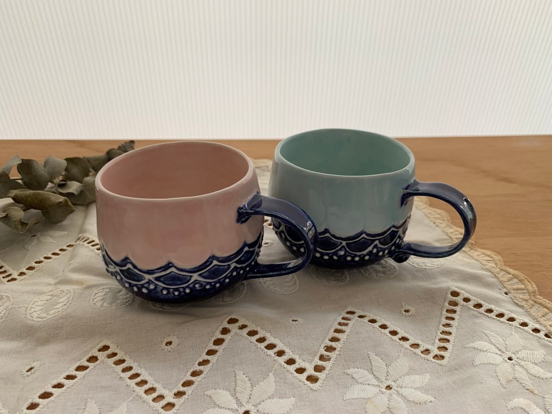 花瓣咖啡杯/对杯 - 咖啡杯/马克杯 - 瓷 