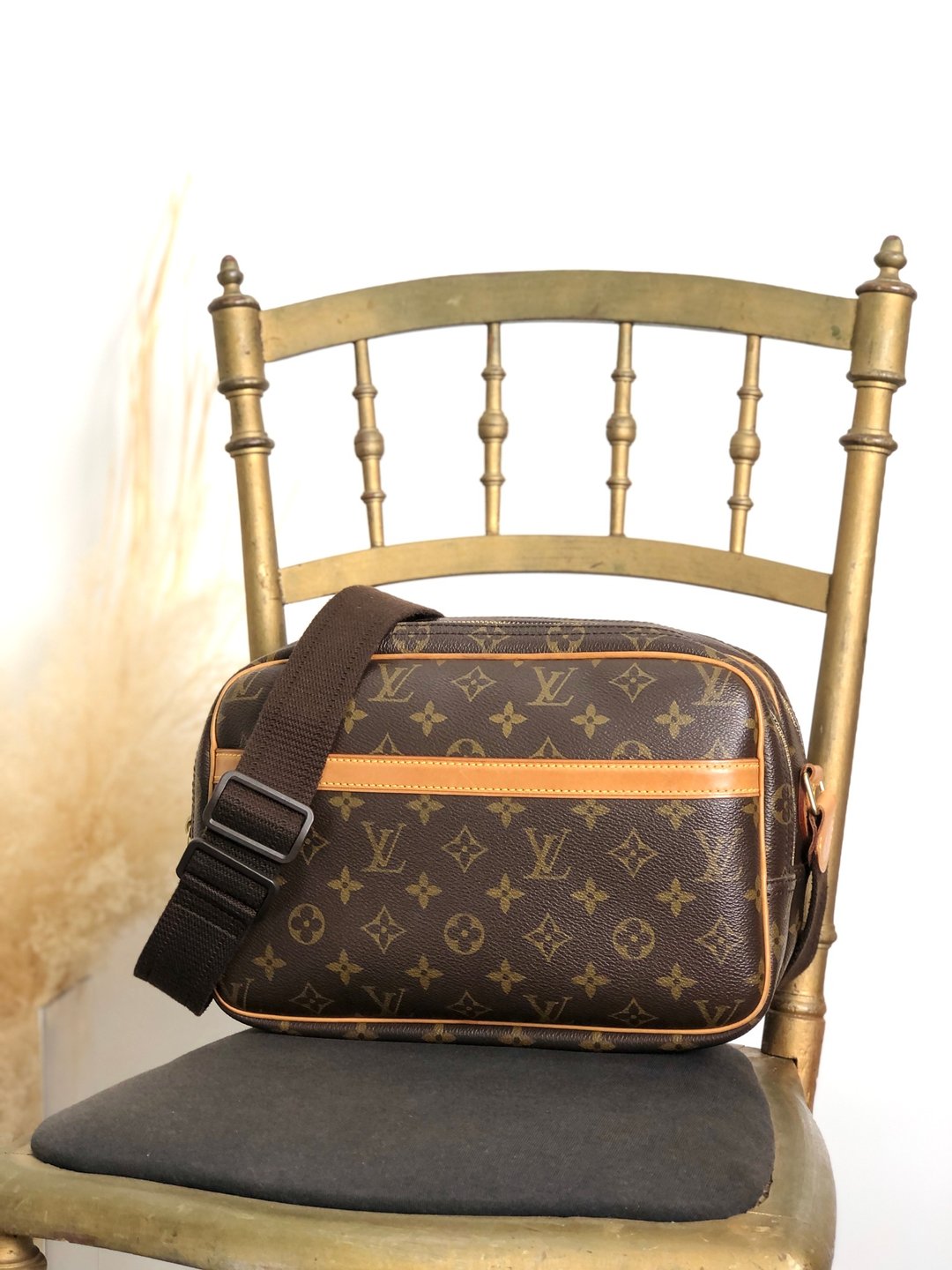 【 日本直送 名牌中古包 】LOUIS VUITTON Monogram 侧背包 棕色 PVC 皮革 Reporter PM M45254 ppsgxs - 侧背包/斜挎包 - 防水材质 咖啡色