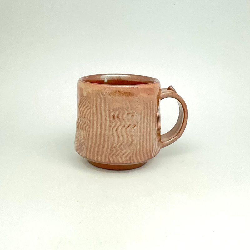 志野划纹马克杯 - 咖啡杯/马克杯 - 陶 卡其色