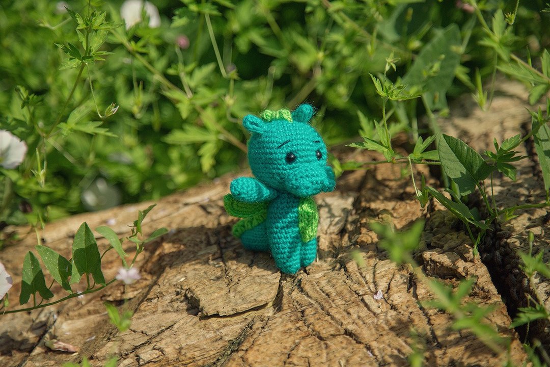 Baby dragon, Fire dragon, Crochet dragon, Crochet dragon Stuffed toy, dragon toy - 玩具/玩偶 - 羊毛 