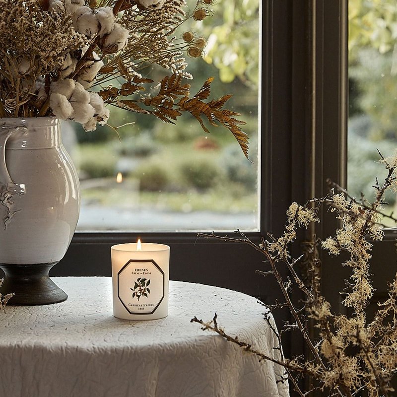 Carrière Frères 乌木香氛蜡烛 - 蜡烛/烛台 - 陶 白色