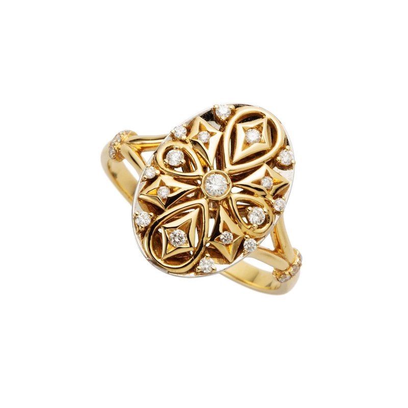 18K 双色万花筒钻戒 - 戒指 - 贵金属 金色