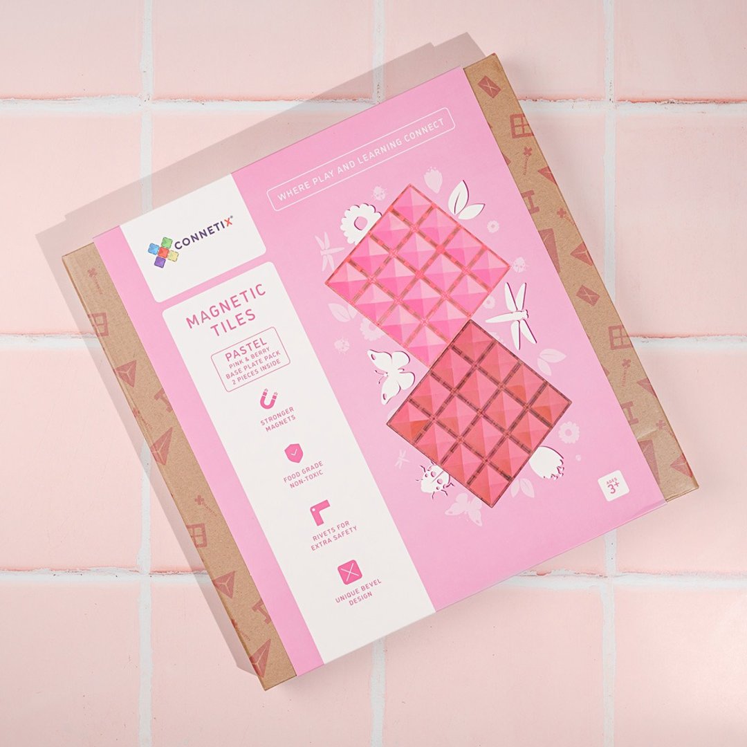 澳洲Connetix粉彩磁力积木-粉莓底板2入组(2pc) - 玩具/玩偶 - 塑料 