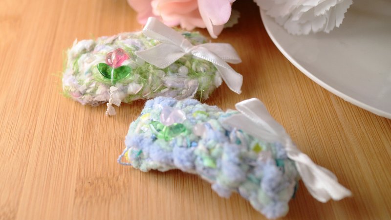 郁金香Tulip 软绵绵发夹 - 发饰 - 棉．麻 绿色
