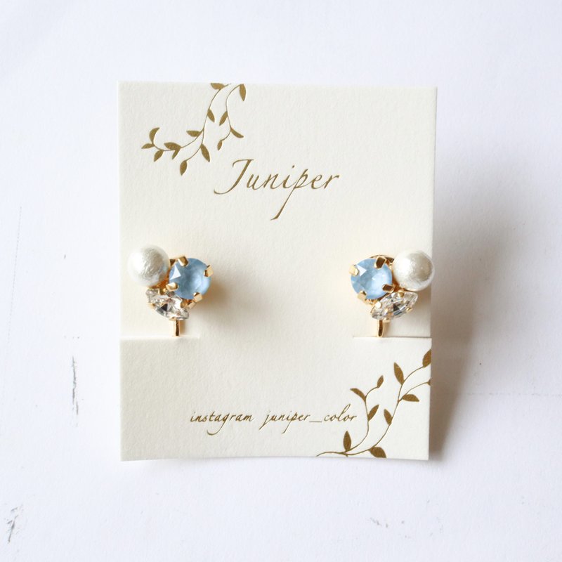 Crystal Skyignite Petite Bijou Clip-On - 耳环/耳夹 - 玻璃 蓝色