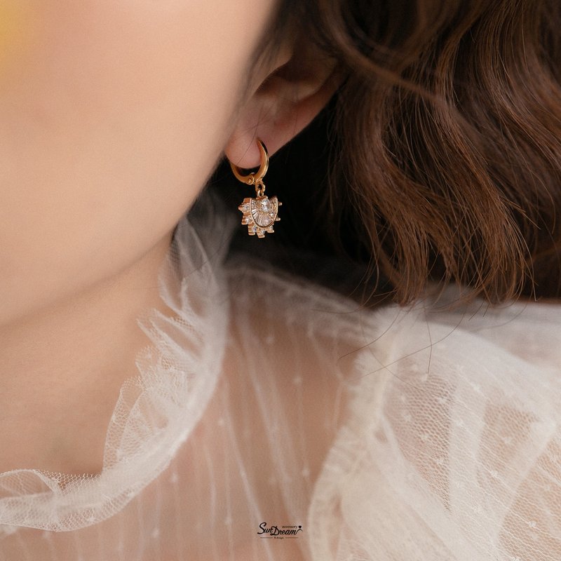 美好年代耳扣耳环 - 耳环/耳夹 - 铜/黄铜 金色