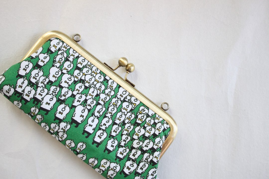 muu　textile/ pouch  Pen case. - 化妆包/杂物包 - 棉 绿色