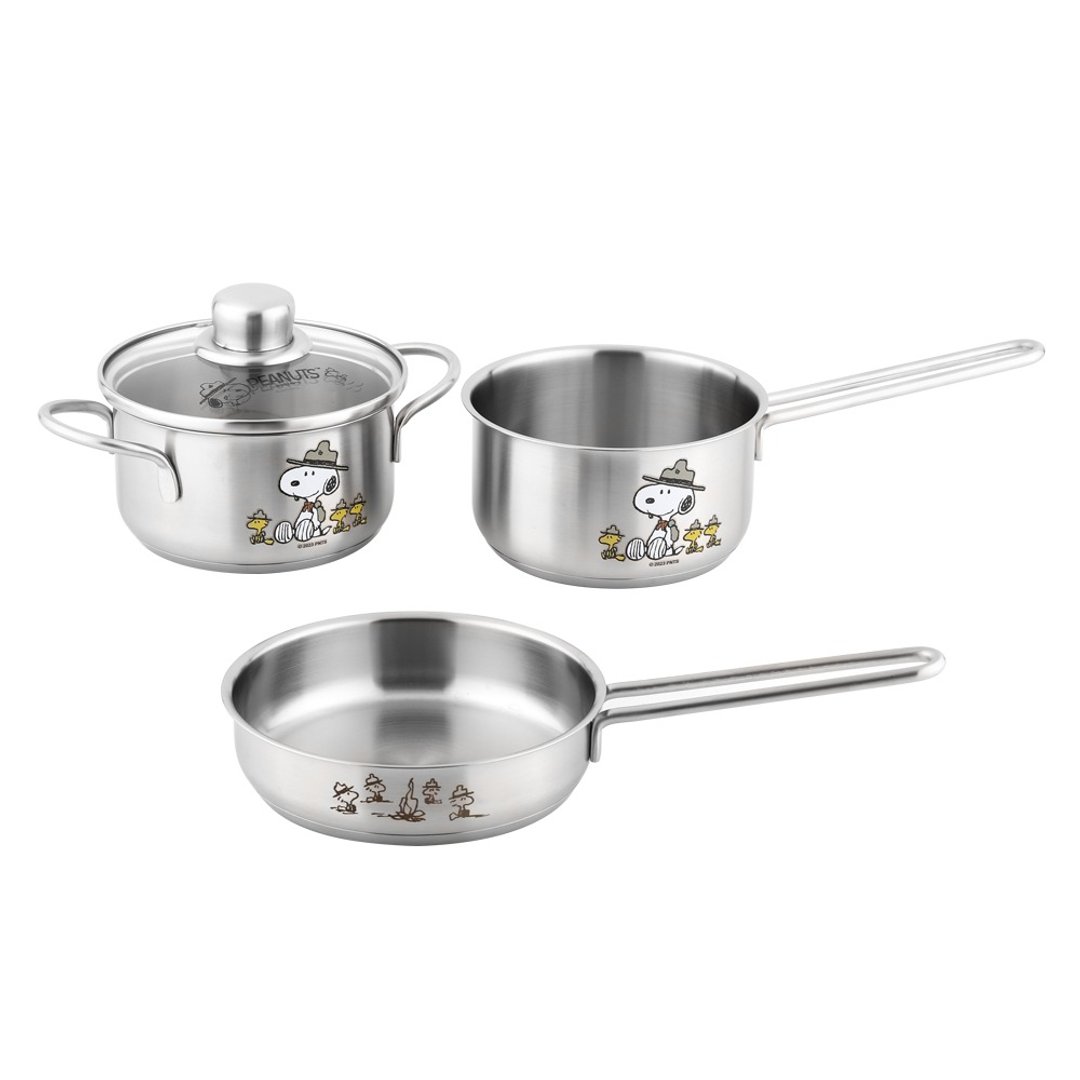 SNOOPY 史诺比不锈钢厨具一人套装(4件/套) PEANUTS正版授权 - 厨房用具 - 不锈钢 灰色