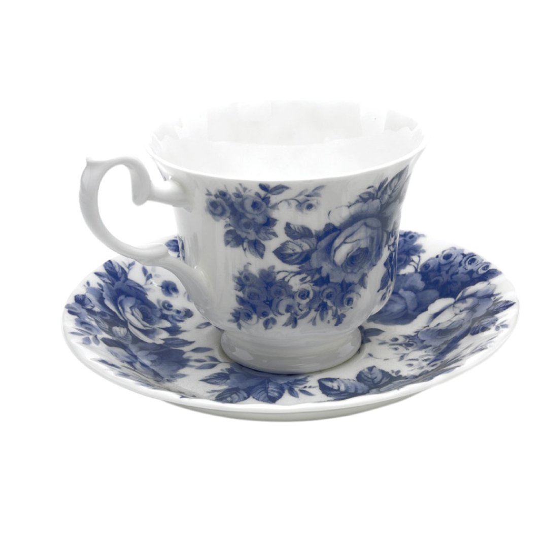 英国 RK | BlueChintz 蓝玫瑰 咖啡 花茶 杯盘组 230 ml - 茶具/茶杯 - 瓷 蓝色