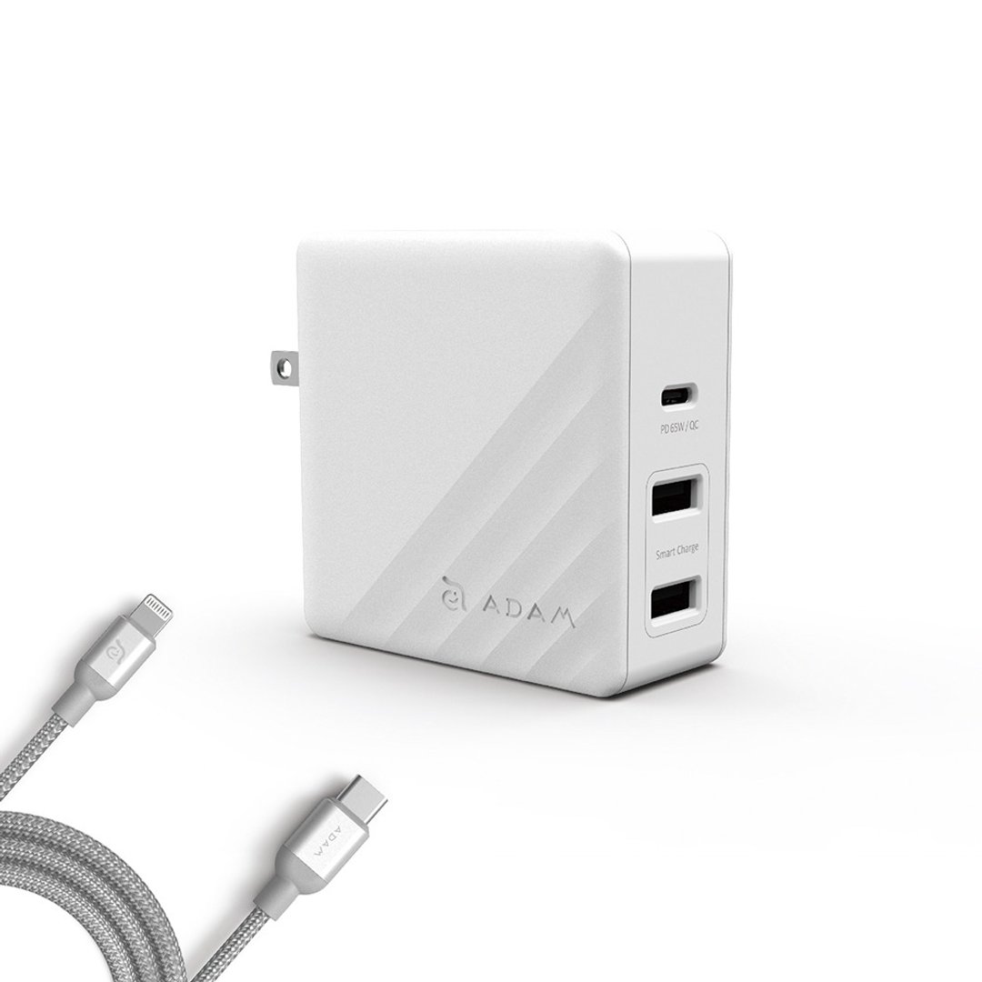 ADAM 苹果iOS快充组 OMNIA P7 充电器 + C120B 充电线 - 数码小物 - 塑料 白色
