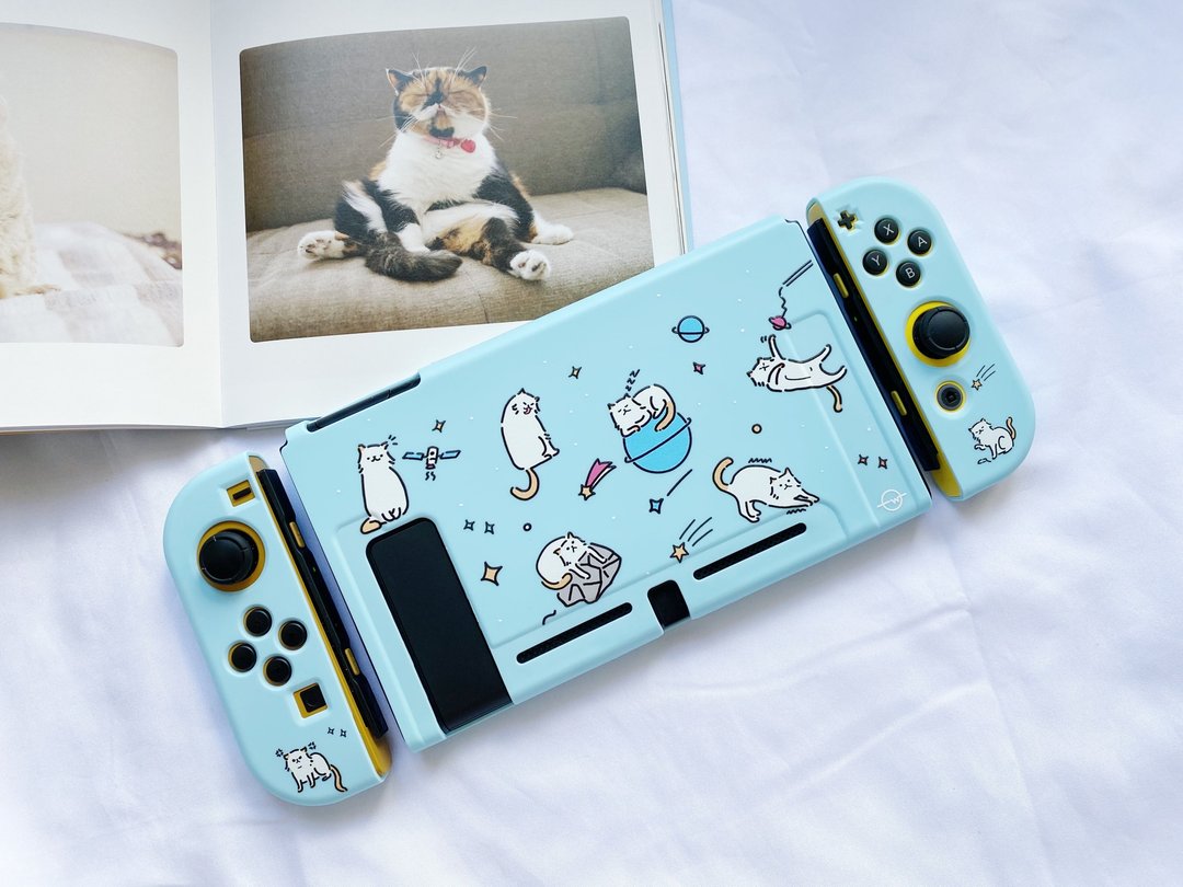 奶油蓝 猫星人日常 SWITCH保护套 附送猫肉球Joystick保护胶 - 数码小物 - 塑料 蓝色