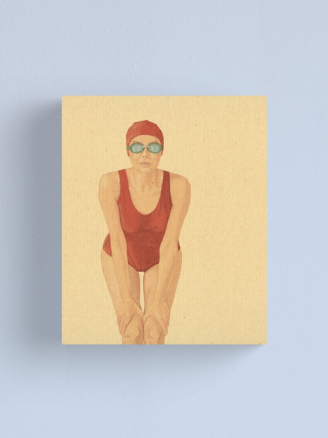 Printable wall art, downloadable print, swimmer poster, phone wallpaper, JPGfile - 电子手绘真人画像/绘画/插画 - 其他材质 