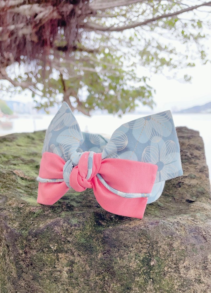 RARAKO乐子-手工发箍/发带/亲子发饰 绝美双蝶-金花钿-烟熏跳糖 - 发带/发箍 - 棉．麻 多色