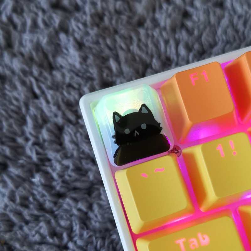 OEM Keycap Black Cat - 电脑配件 - 塑料 透明