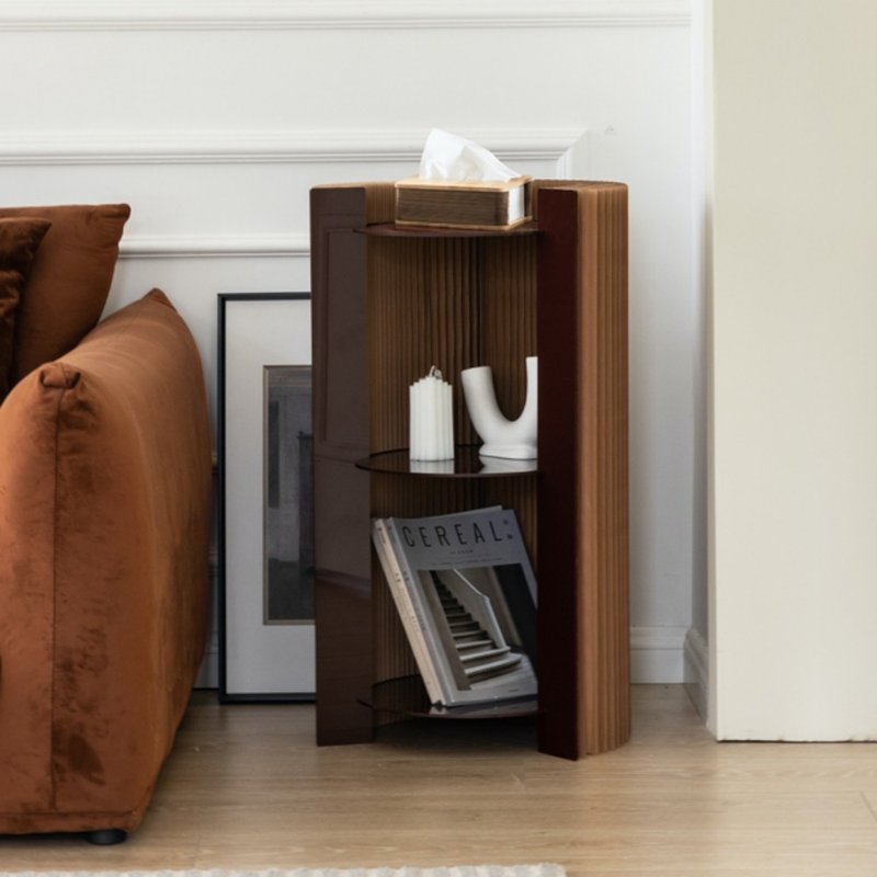 弧畔置物架 棕色 - 置物架/篮子 - 纸 咖啡色