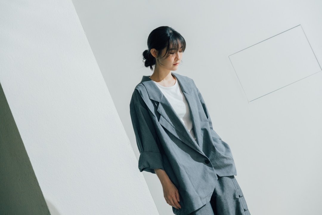 折纸-西装外套 (黑/灰)  有机棉  Organic Cotton & Recycle - 其他 - 棉 