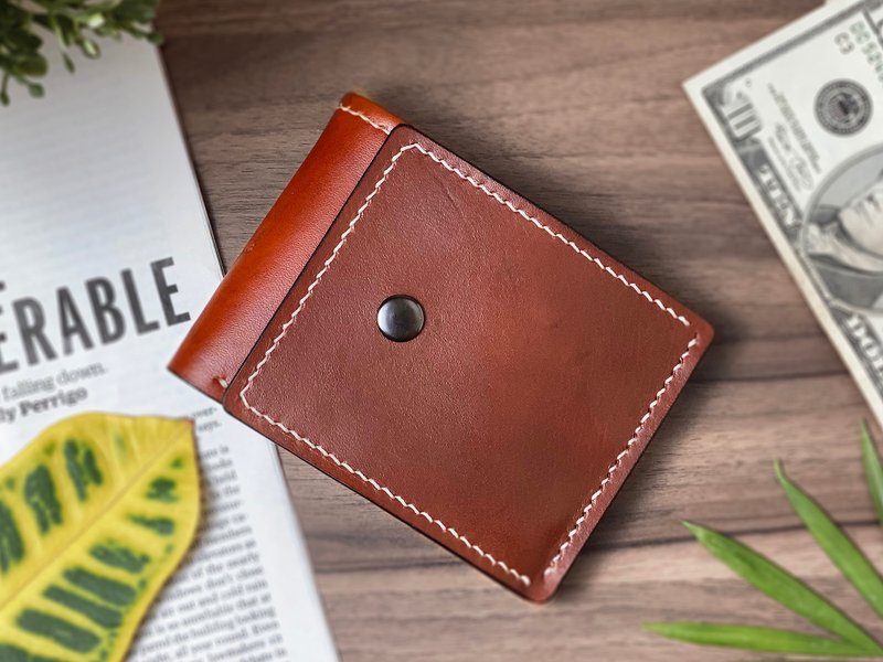 艾森皮革 特别色 仅此一件  经典手工植鞣皮革零钱短夹 stc-6013 - 皮夹/钱包 - 真皮 