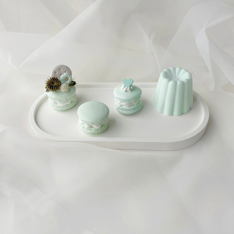 【馥郁可丽露】茉草嫩绿石膏扩香香氛可丽露香氛石香氛砖婚礼小物 - 香薰/精油/线香 - 其他材质 绿色