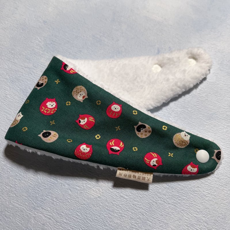 毛绒保暖宠物脖围 宠物围巾 -- 猫猫不倒翁(绿) - 项圈/牵绳 - 棉．麻 绿色