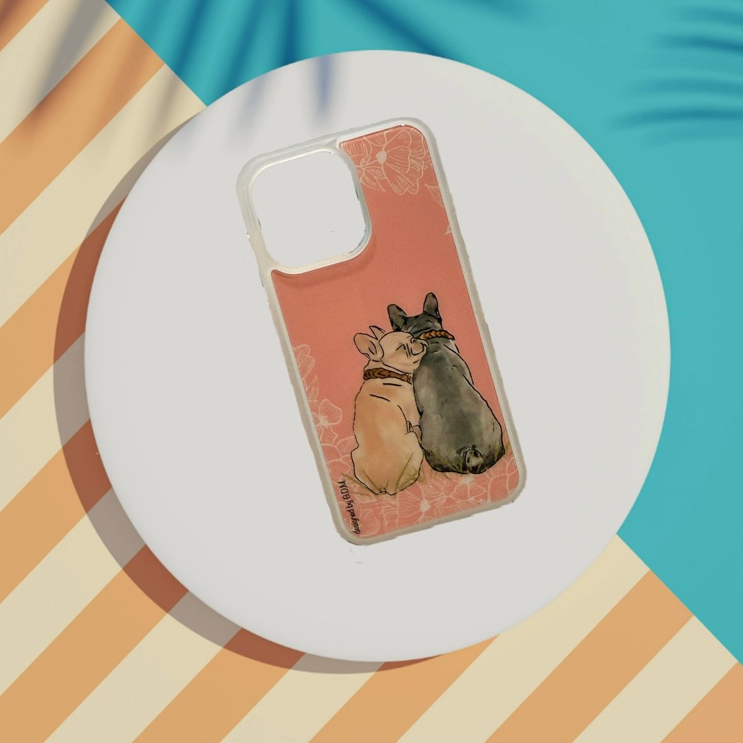 原创插画 | 情侣法斗 iPhone 手机壳 - 手机壳/手机套 - 塑料 
