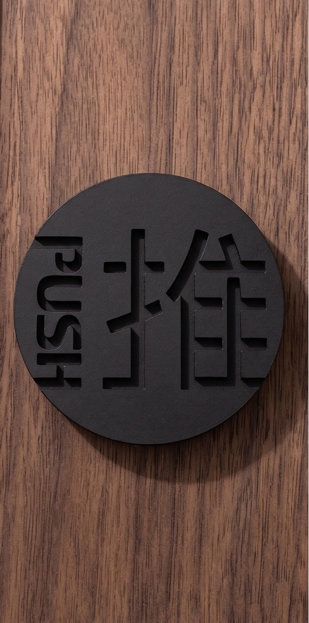 圆形指示牌 (推) - 墙贴/壁贴 - 压克力 黑色