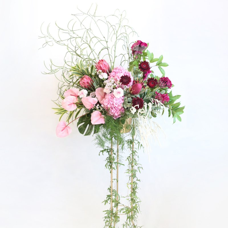 流苏 - 艺术高架 - 干燥花/捧花 - 植物．花 粉红色