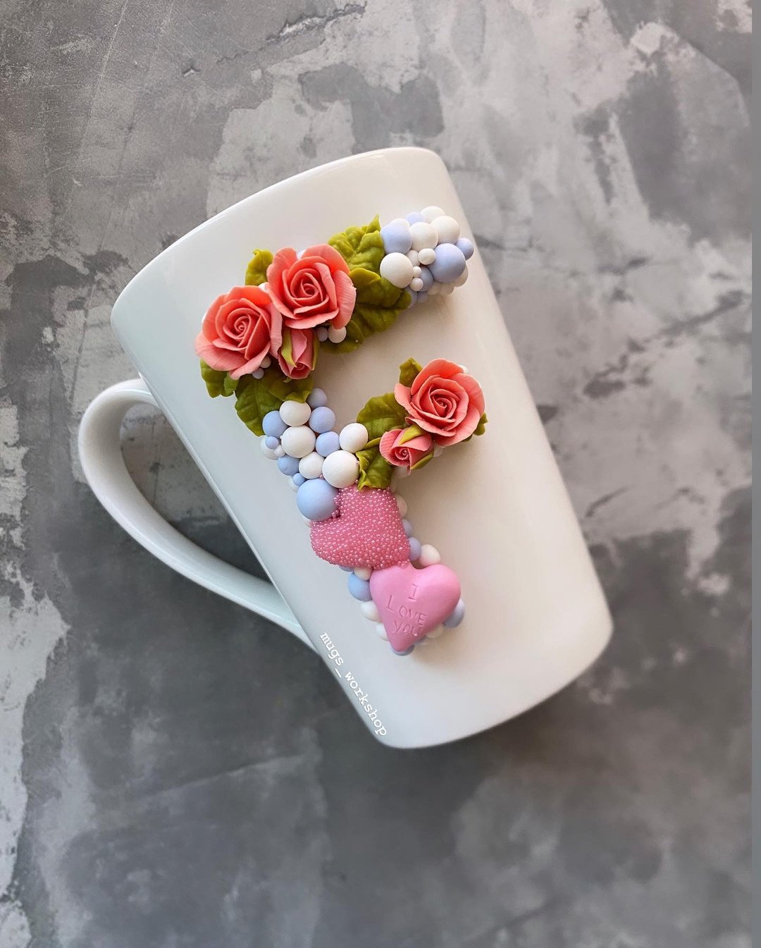 personalized name mug, initial mug, monogram mug, clay gift - 咖啡杯/马克杯 - 玻璃 多色