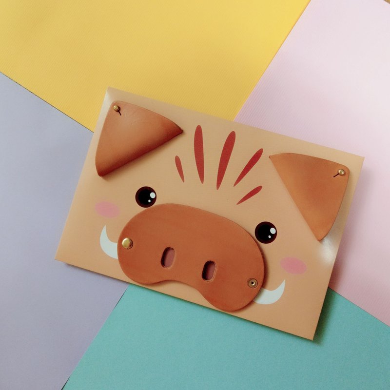 金临限定【甜滋滋小猪皮革集线器】 - 收纳用品 - 真皮 咖啡色