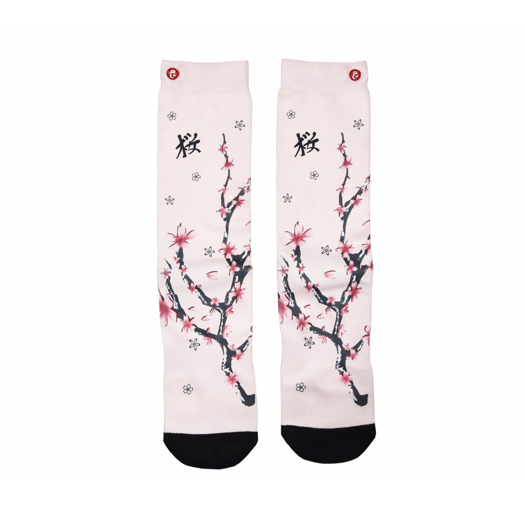 美国Fools Day印花袜子 － 樱 - 袜子 - 棉 白色