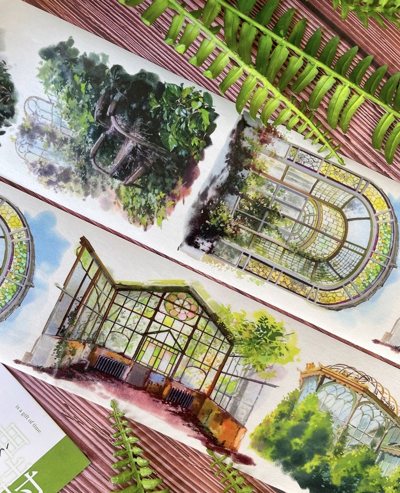 青蚀纪元 終末建築 廃墟世界 PET 和紙膠帶 巨畫幅 - 纸胶带 - 其他材质 多色