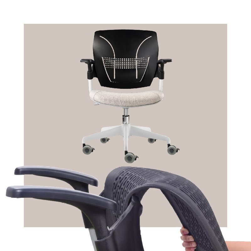 2Move 舒背椅 标准背 弹性健康工学椅 - 椅子/沙发 - 尼龙 卡其色