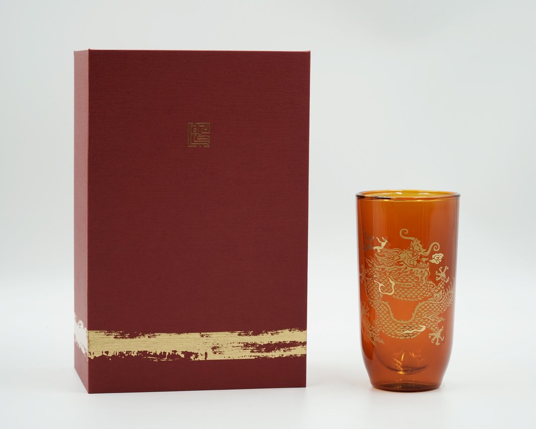 龙凤双层玻璃杯 (单入) - 龙袍款 - 玻璃杯 - 玻璃 金色