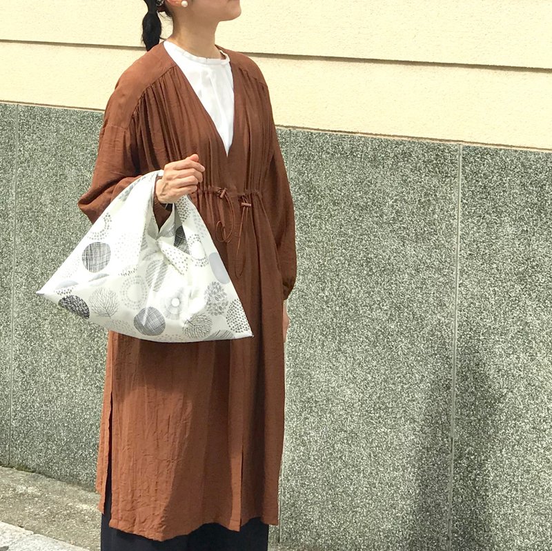 吾妻袋 购物袋  手提包 圆形款-白 M size - 手提包/手提袋 - 棉．麻 白色