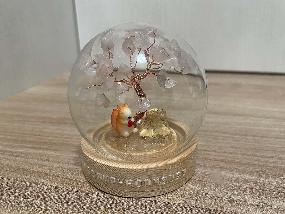 小松鼠款现货 | 水晶树系列微景观水晶球 | 可爱 | 居家摆饰 - 摆饰 - 水晶 粉红色